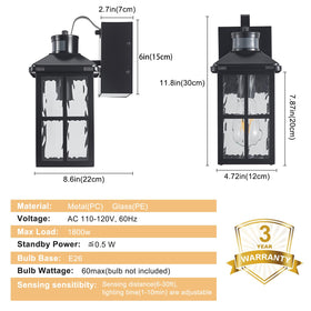 KiwiLusam patio and garage outdoor lighting with durable, rust-resistant construction.