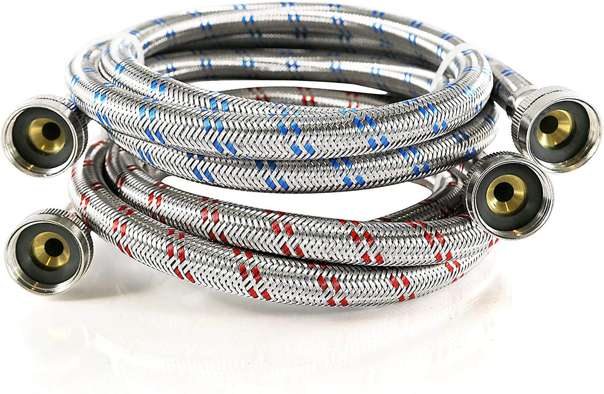 K&amp;J Premium braided stainless hose showing durable braided construction