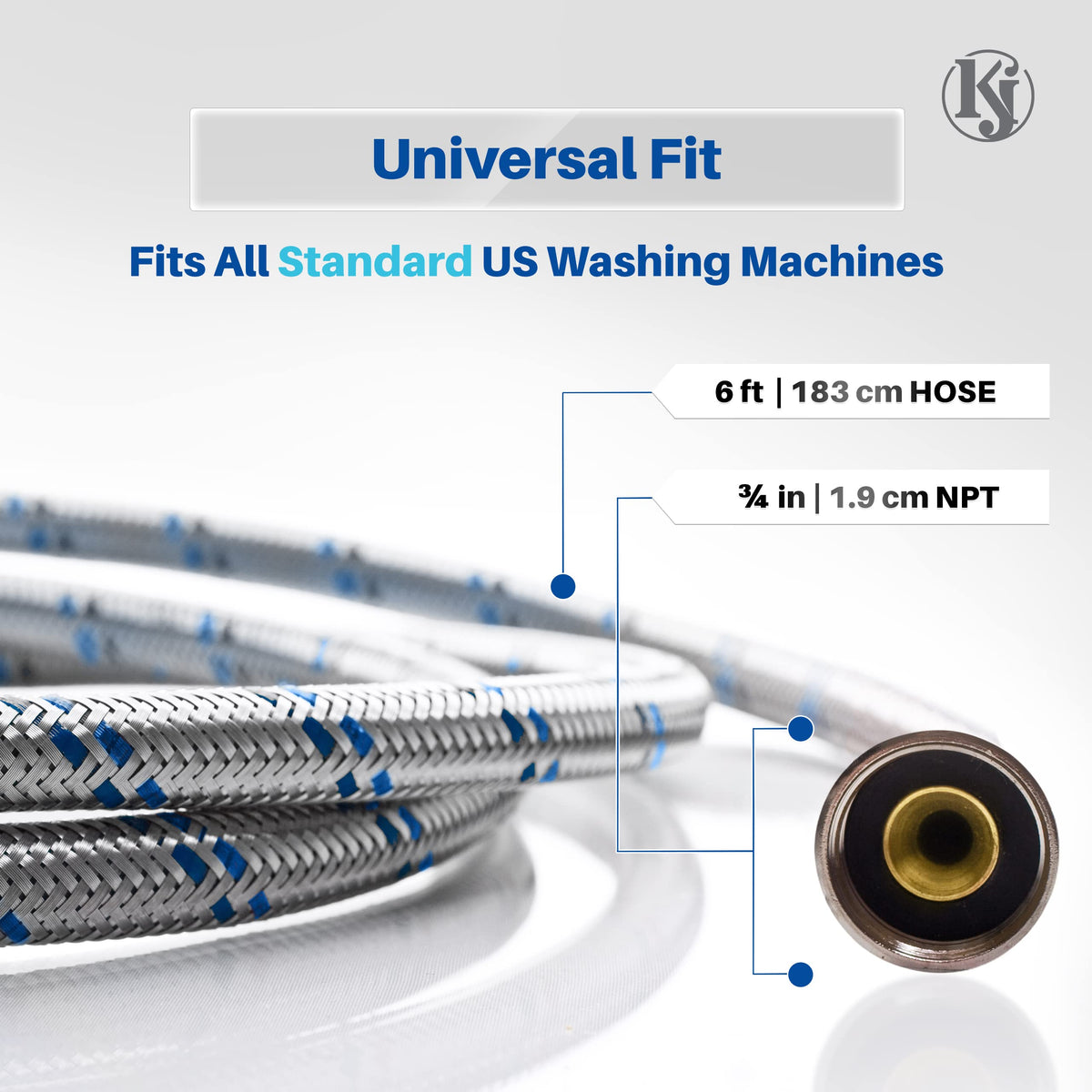 Durable construction and high-tensile build of the K&J washing hose.