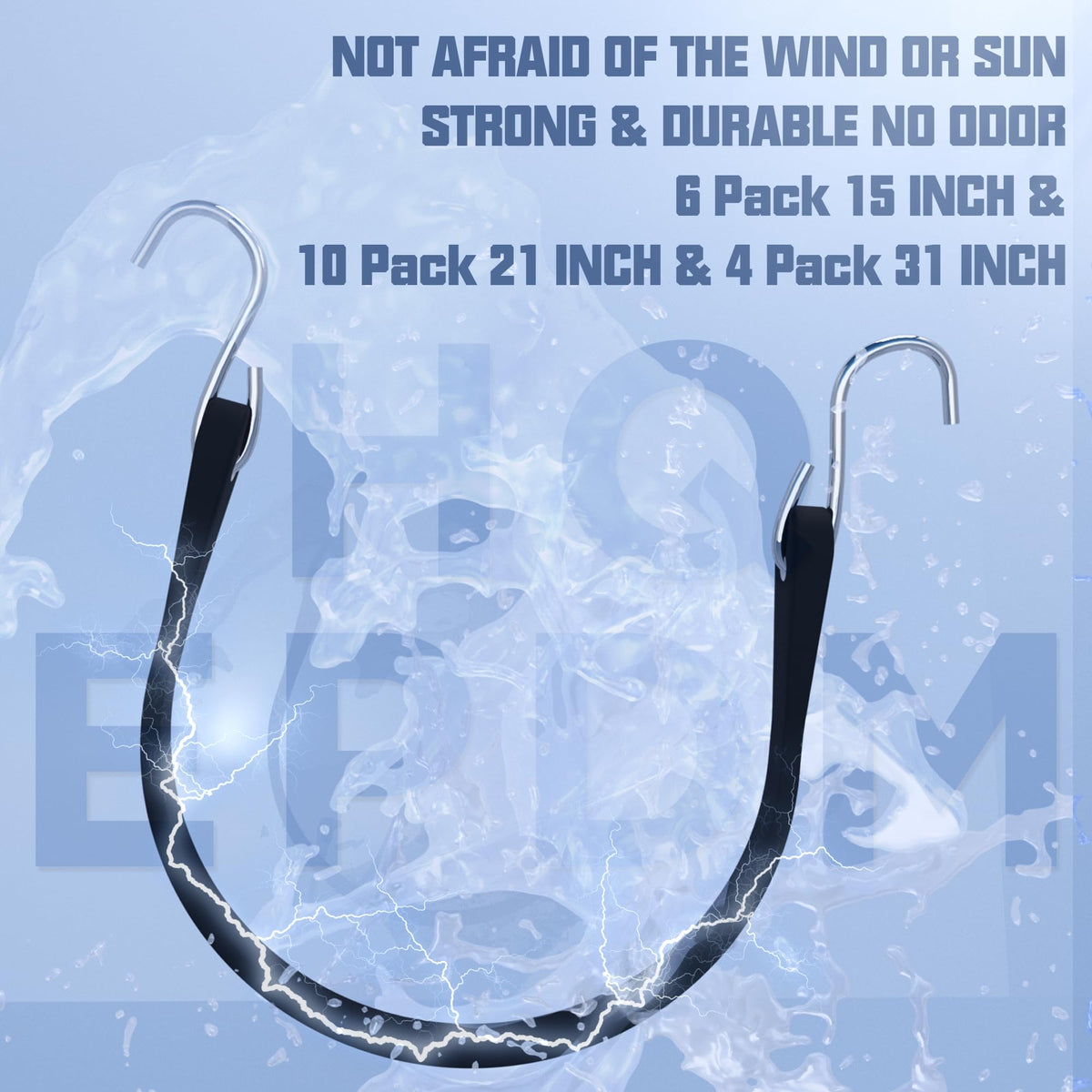 KJE 21inch bungee cord with S hooks provides reliable tension for cargo on vans