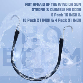 KJE 21inch bungee cord with S hooks provides reliable tension for cargo on vans