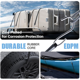 KJE bungee cords securing tarps and canvases during transport