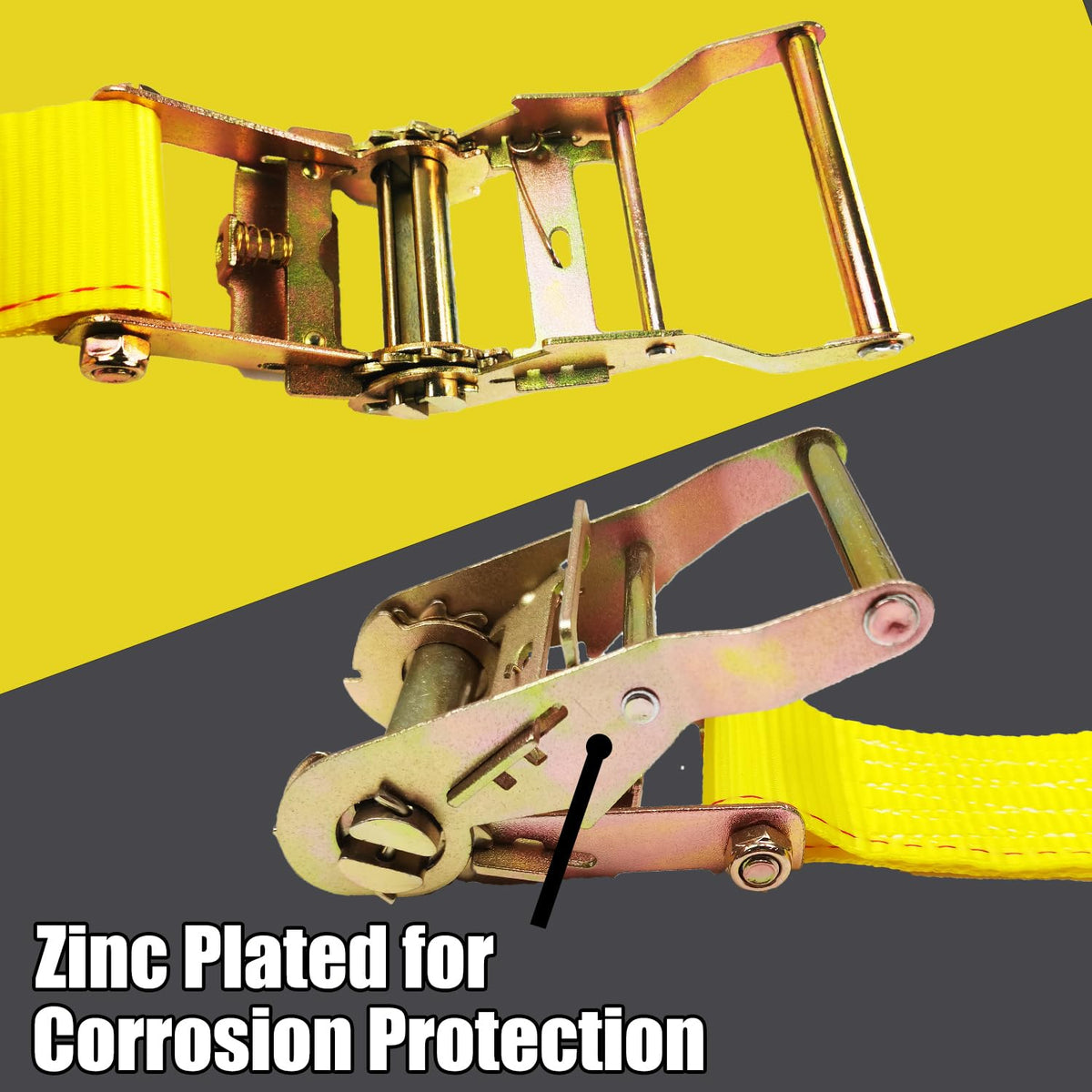 Heavy-duty strap showing 4500 lbs breaking strength for confident securing.