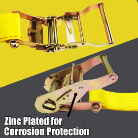 Heavy-duty strap showing 4500 lbs breaking strength for confident securing.