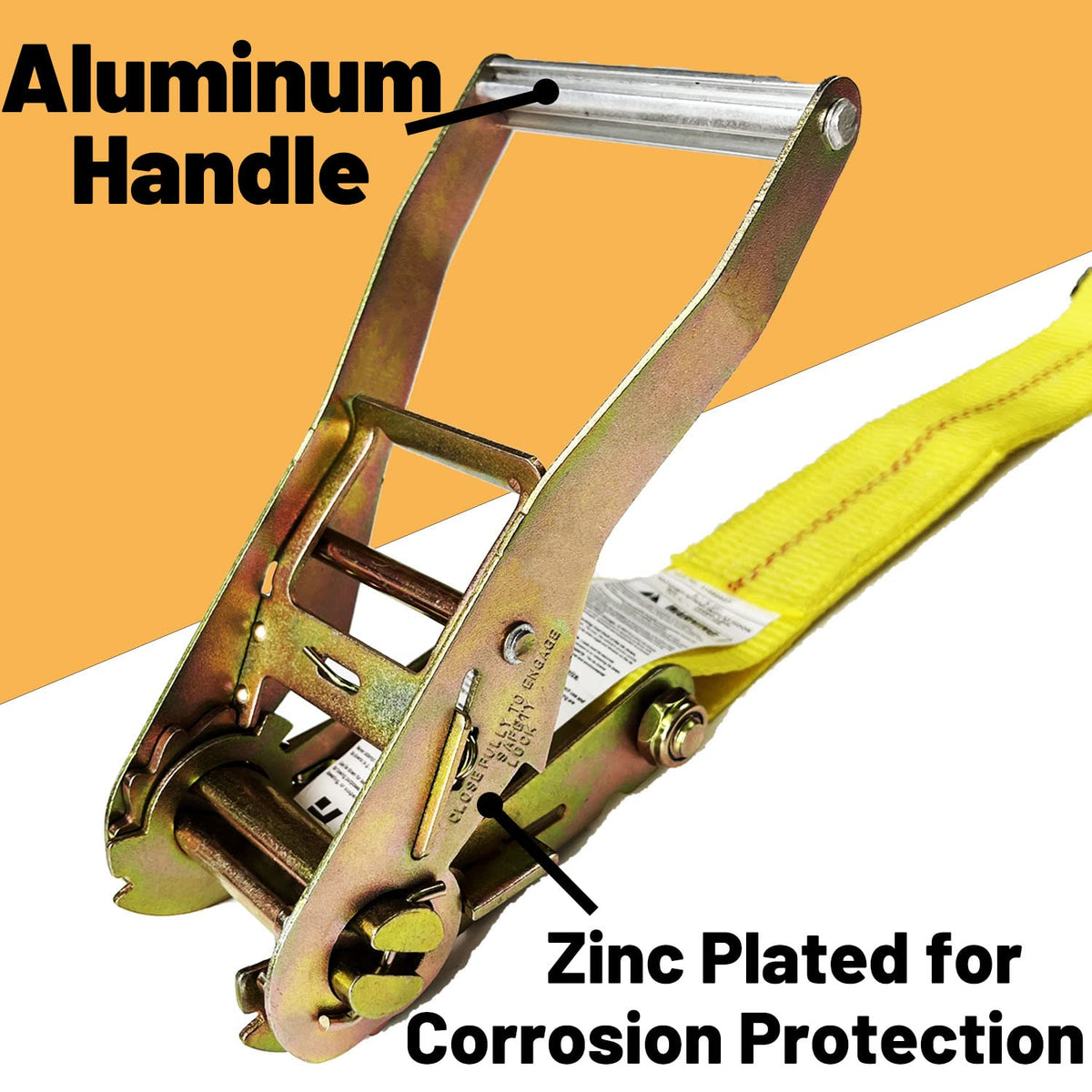 KJE heavy-duty cargo strap 2in27ft ideal for trucks with weather-worthy hardware.