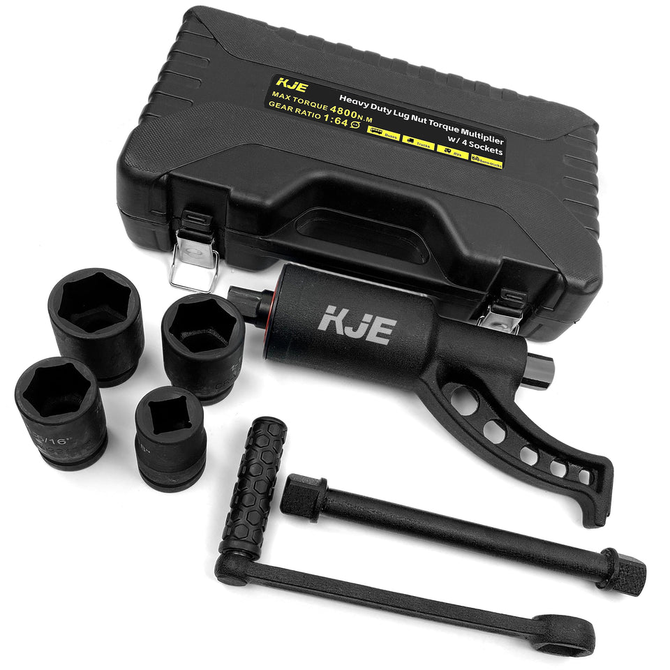 KJE heavy-duty torque multiplier wrench set in protective case for easy transport