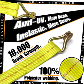 KJE polyester webbing ratchet strap shown