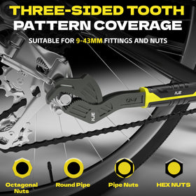 KJE self-locking jaws enable one-handed use in tight spaces