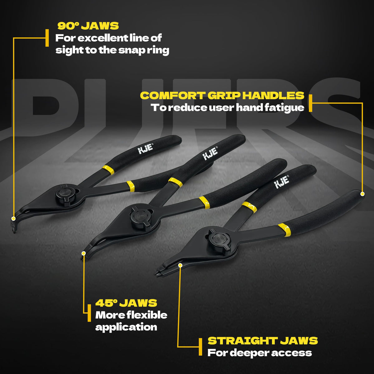 KJE internal-external quick-release switch enables fast, tool-free ring changes.