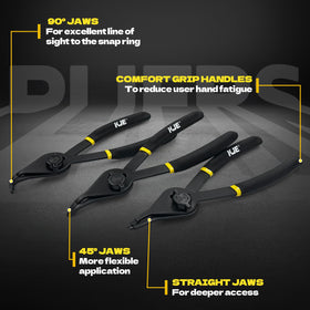 KJE internal-external quick-release switch enables fast, tool-free ring changes.