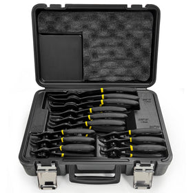 KJE 12Pcs snap ring pliers set with heavy-duty CRV steel for durability.