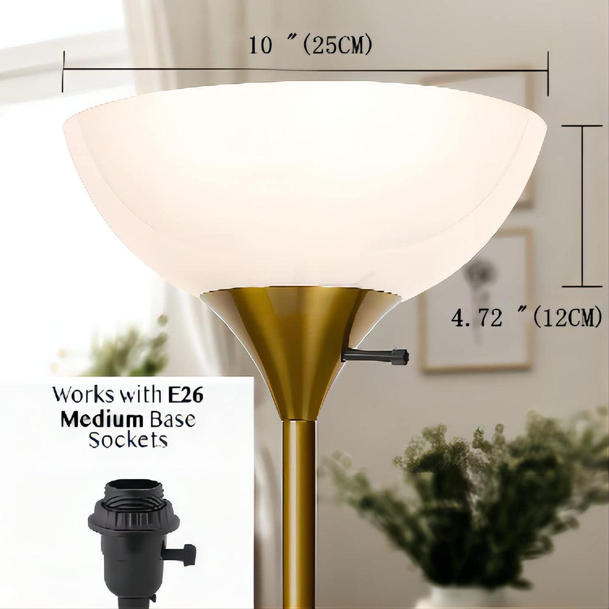 White plastic bowl lamp shade by KK Magsun, durable and shatter-free.