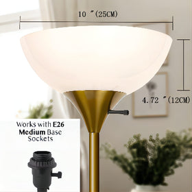 White plastic bowl lamp shade by KK Magsun, durable and shatter-free.