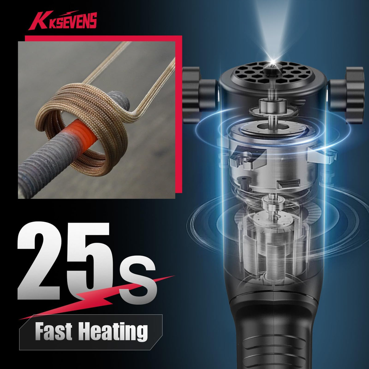 KKSEVENS induction heater with eight fixed coils and two long DIY coils