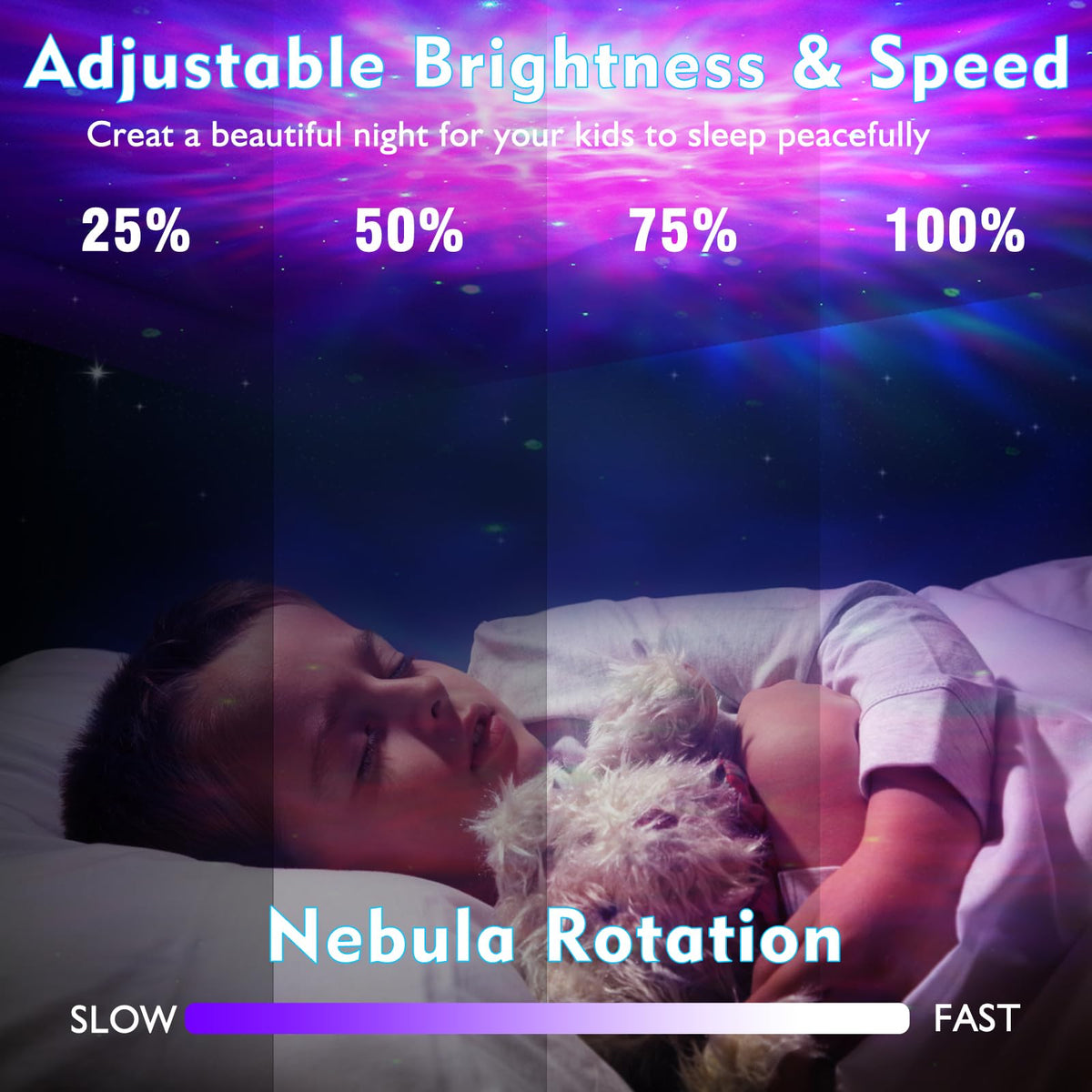 KKUP2U Astronaut Galaxy Projector head swivels 360 degrees for ceiling coverage