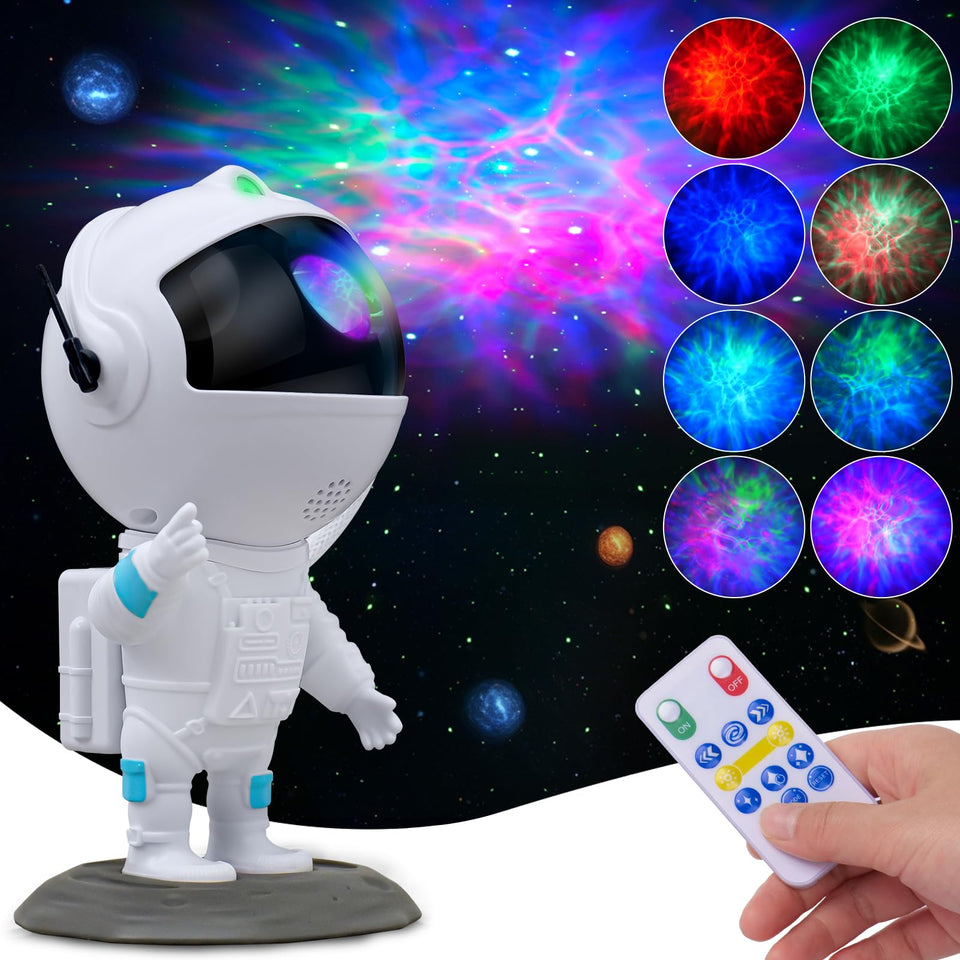 KKUP2U Astronaut Galaxy Projector nebula in 8 colors creating a calming night sky