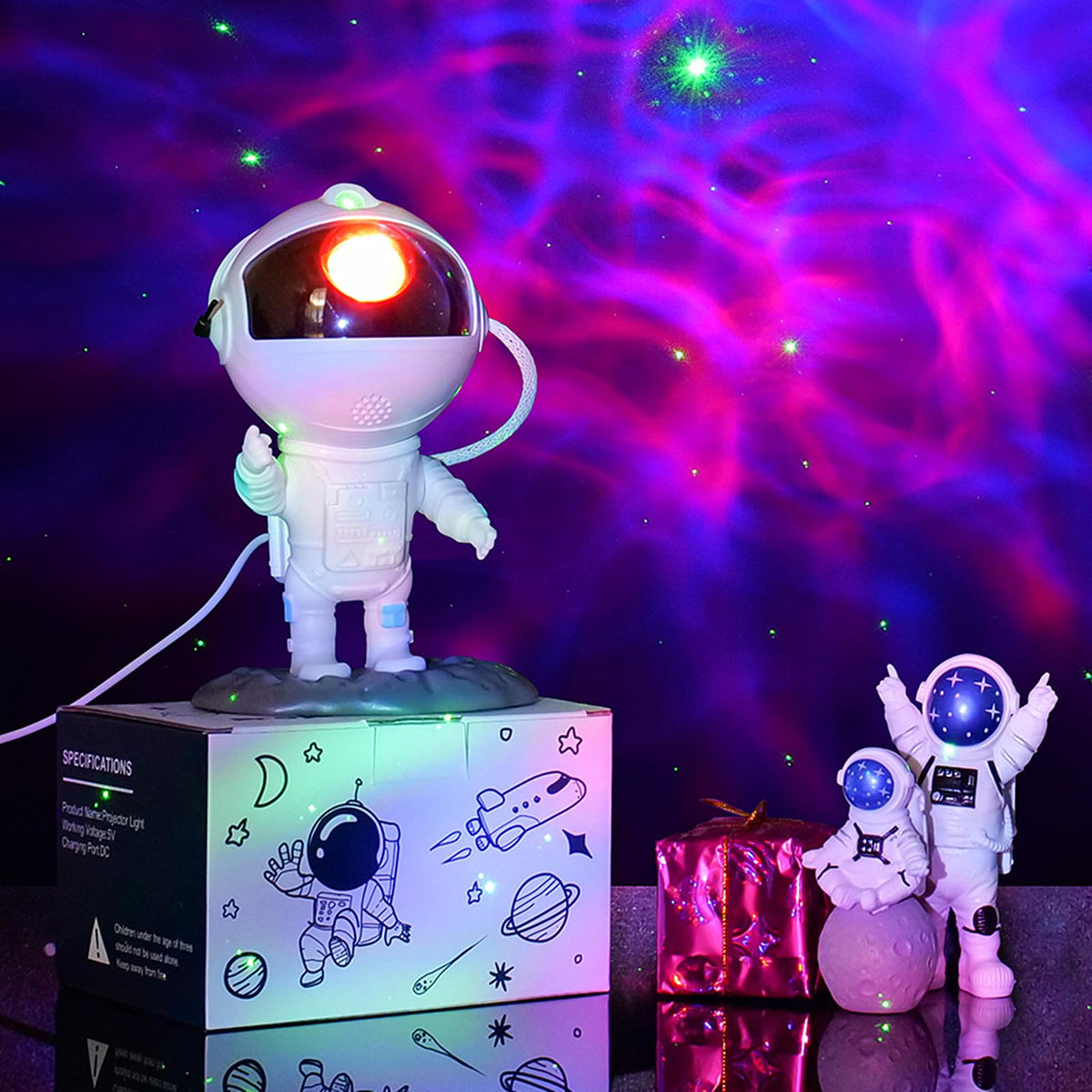 KKUP2U Astronaut Galaxy Projector with removable base for versatile placement