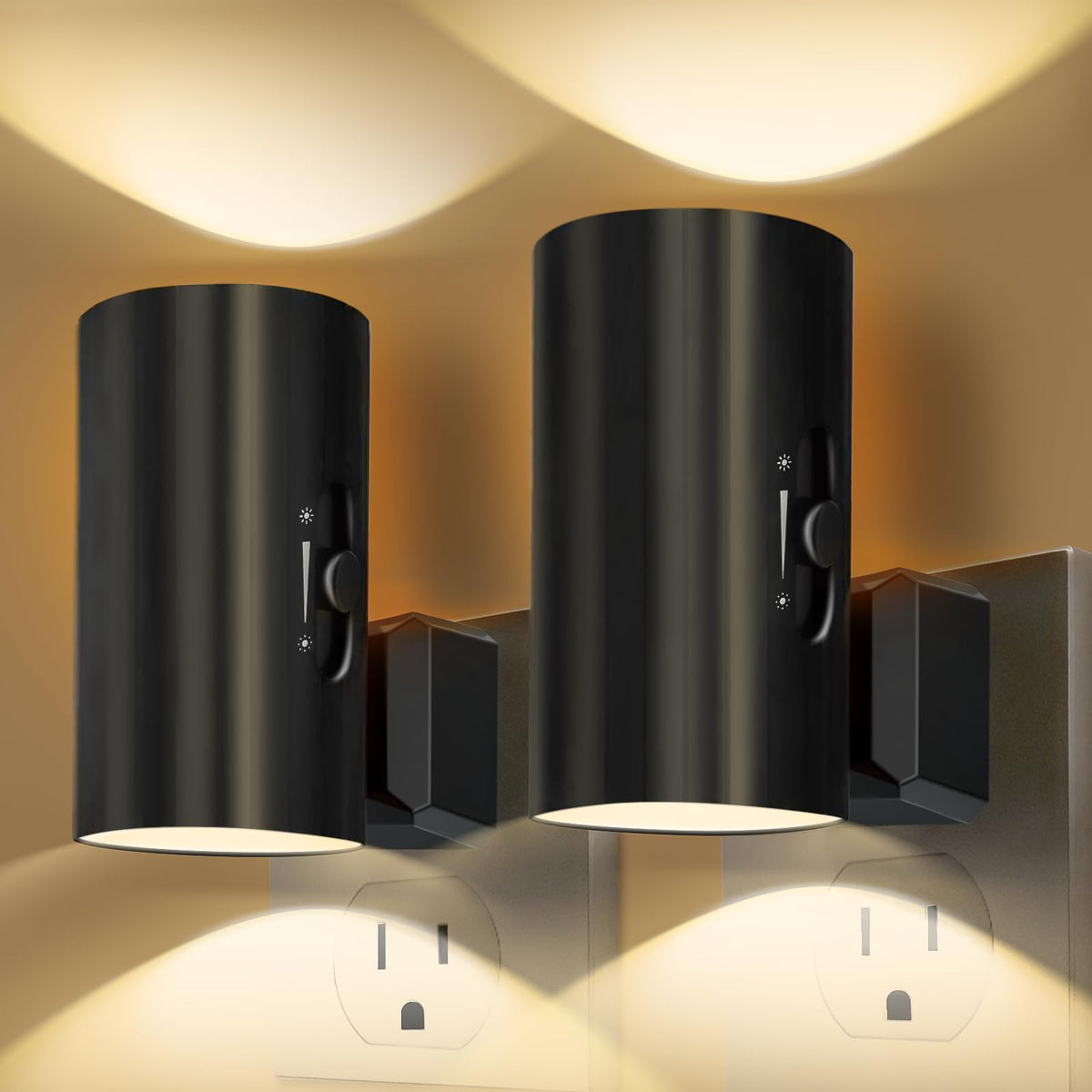 KKUP2U night light wall plug with dusk-to-dawn sensor for automatic nighttime lighting.