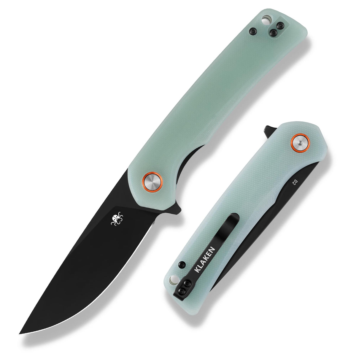 KLAKEN pocket knife with D2 blade for reliable daily cutting during hikes.
