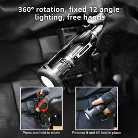 Klarus AH3 12-locking positions allow precise flashlight placement.