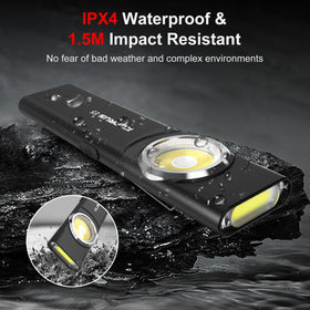 Klarus E5 hat clip design supports hands-free use during outdoor activities.