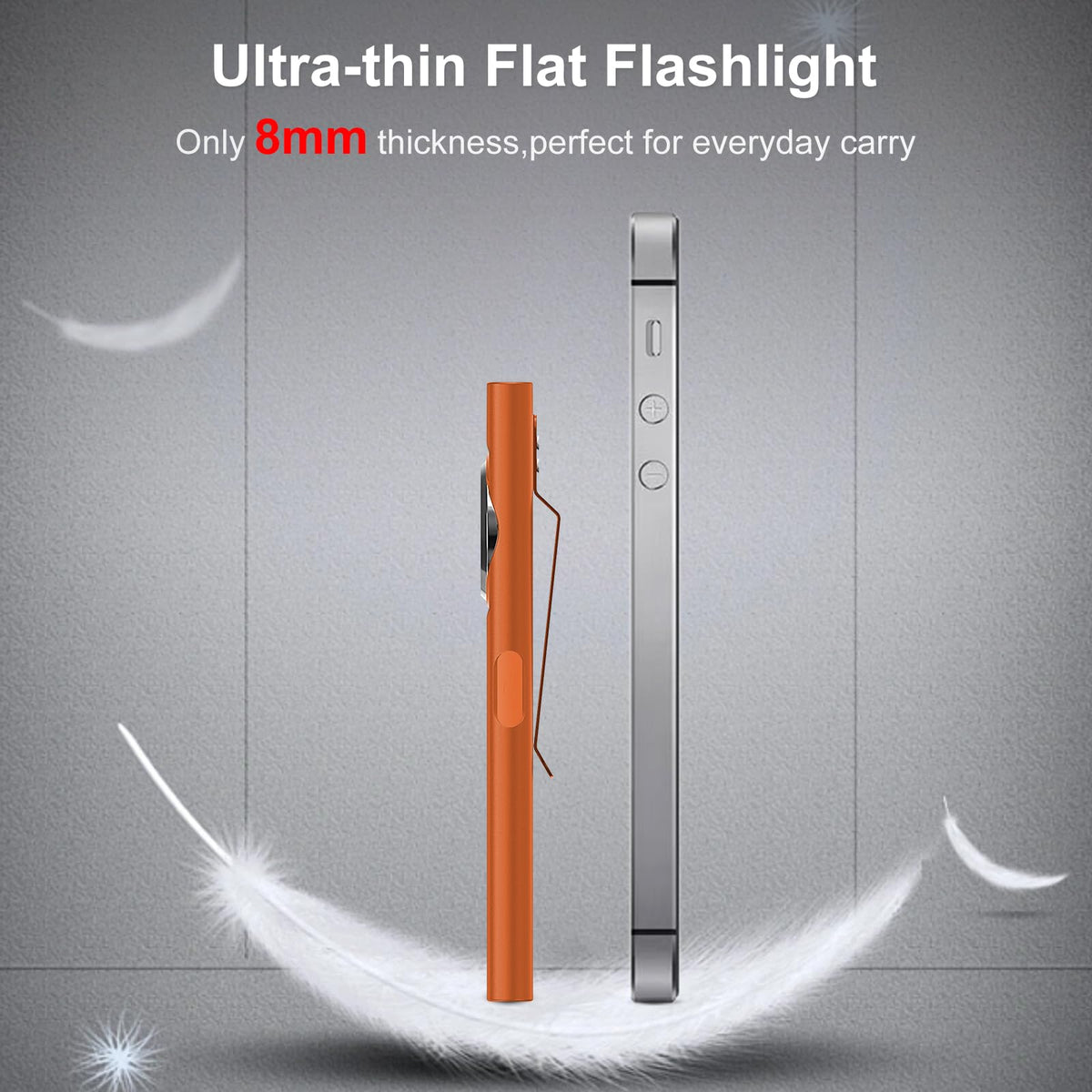 Klarus E5 magnetic base keeps the flashlight steady on metal surfaces