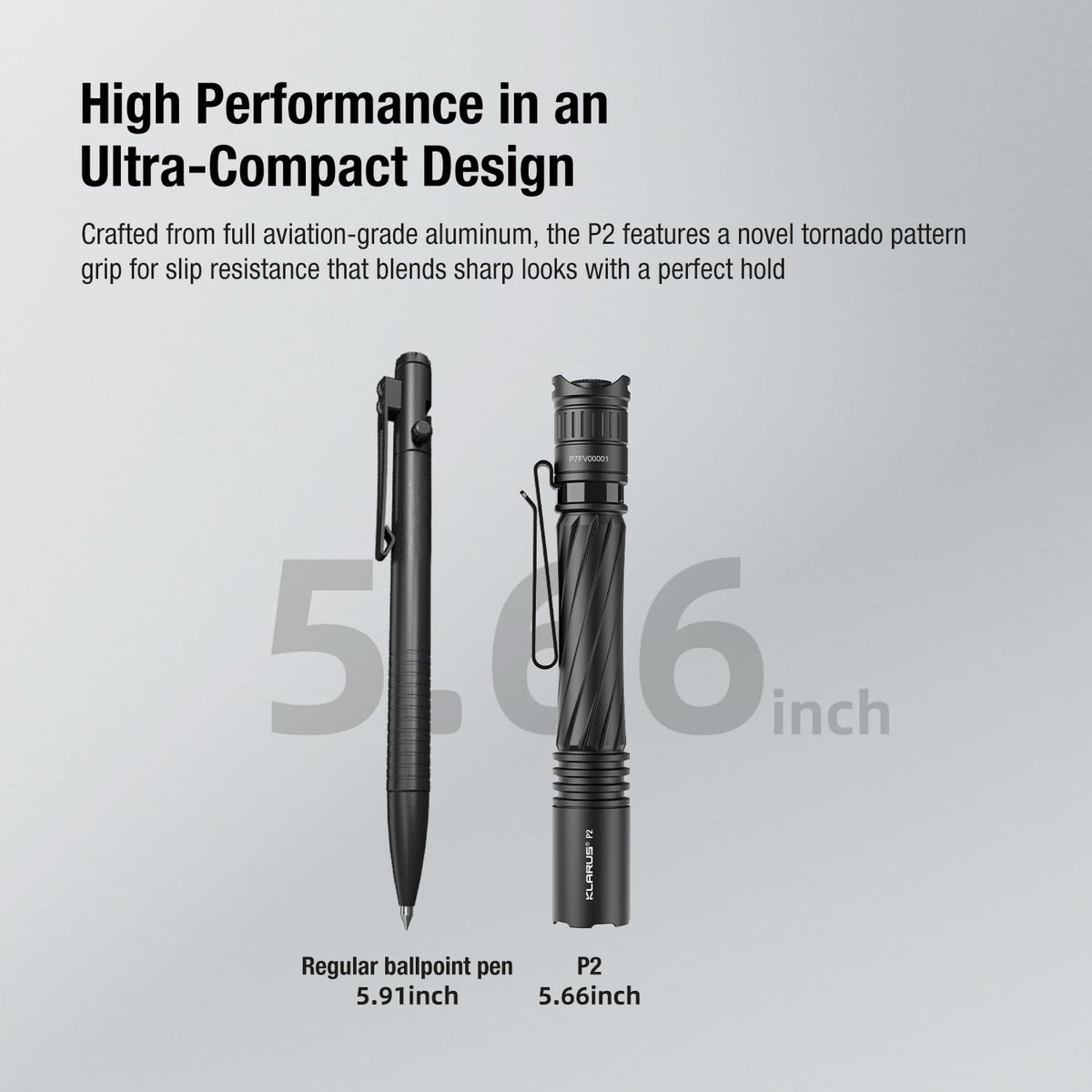 Klarus P2 rugged aluminum body built for tough conditions