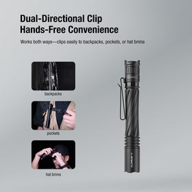 Klarus P2 tail-switch enables one-handed operation