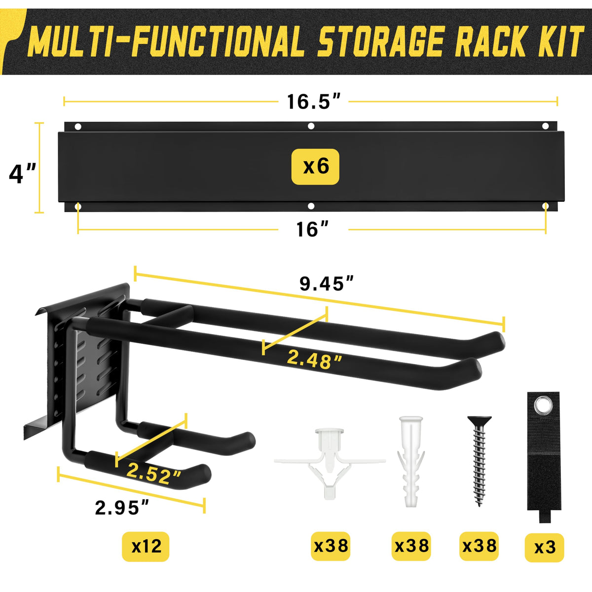 Klasit double upper and lower hooks maximize hanging options for more items.