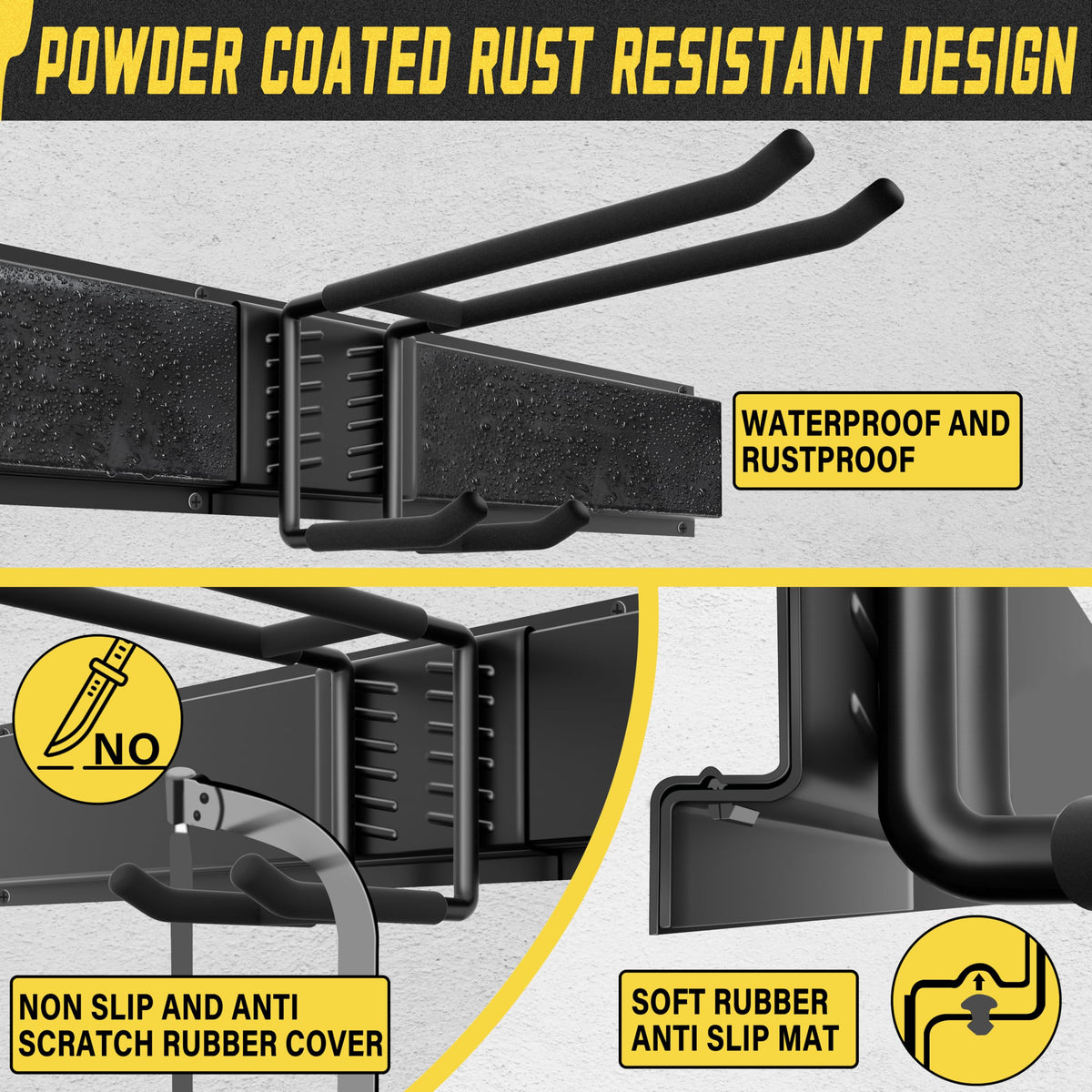 Klasit durable carbon steel construction with rubber-coated arms protects tools.