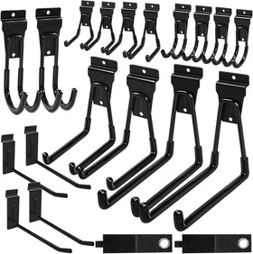 Klasit Slatwall Hooks Black 20-Pack small U-hook keeps light tools organized.