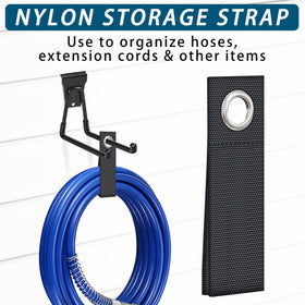 Klasit Slatwall Hooks Black 20-Pack Velcro straps prevent items from slipping.