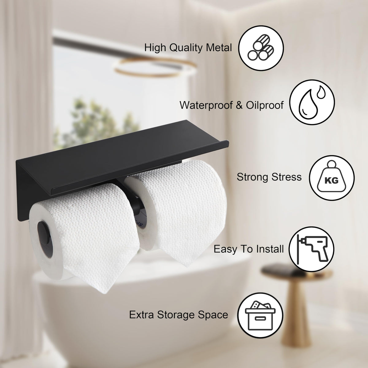KLDKLD shelf area holds phone or glasses securely