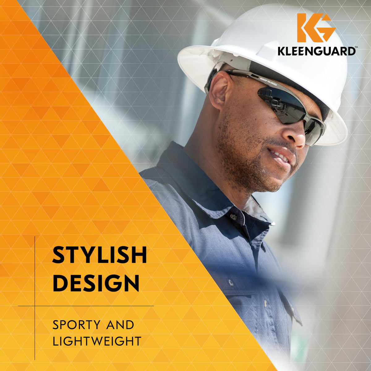 KleenGuard Nemesis flex-dry system channels sweat away from eyes.