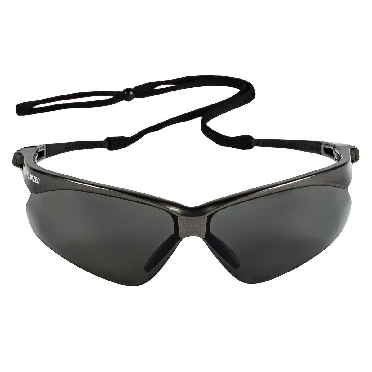 KleenGuard Nemesis polarized safety glasses with smoke lenses for outdoor glare reduction.