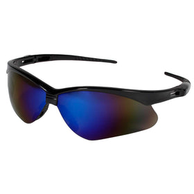 KleenGuard Nemesis blue mirror lens reduces glare for outdoor tasks