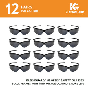 KleenGuard Nemesis safety glasses with smoke lenses shade bright indoor and outdoor tasks.