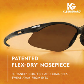KleenGuard Nemesis unisex safety glasses design fits men and women comfortably.