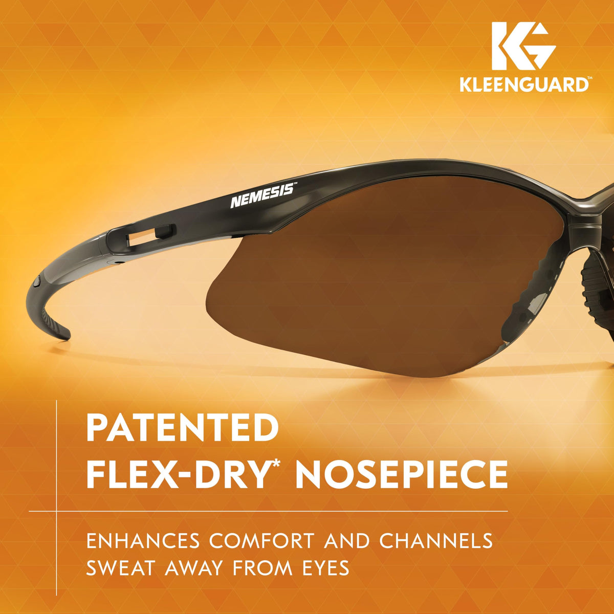 KleenGuard Nemesis soft-touch temples for all-day comfort
