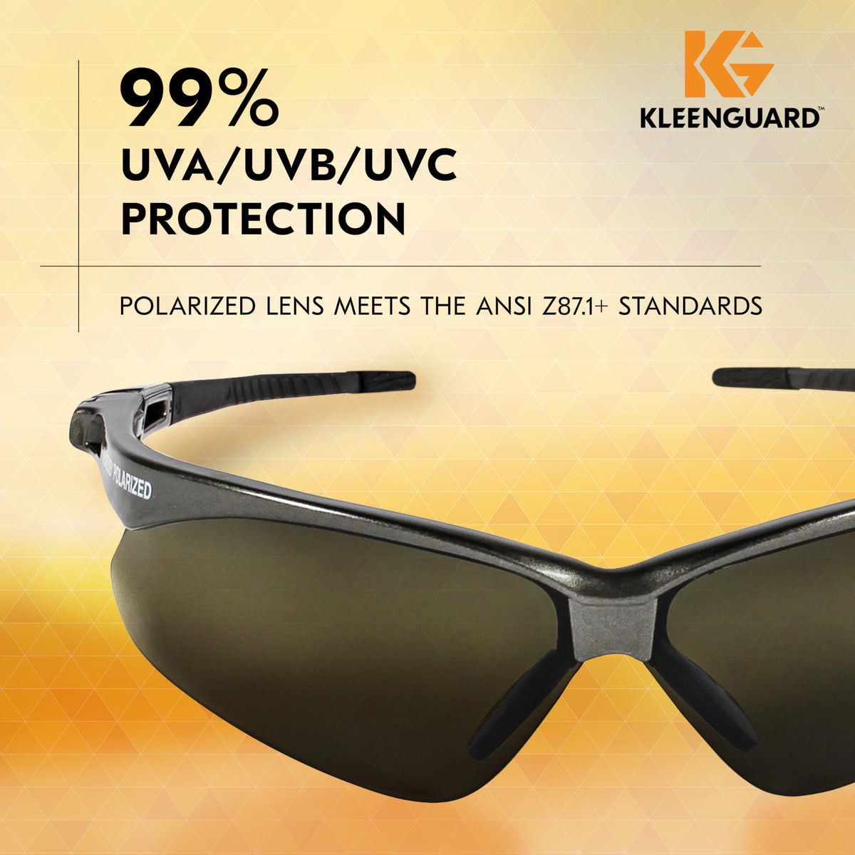 KleenGuard Nemesis provides 99.9% UVA/UVB/UVC protection for eye safety.