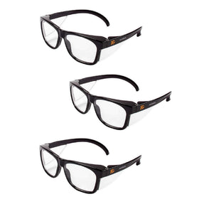 KleenGuard V30 Maverick safety glasses close-up showing anti-fog coating for clear vision.