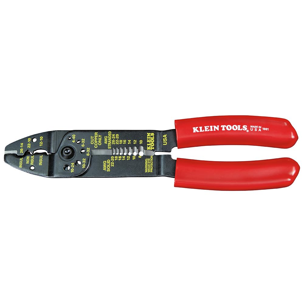 Klein Tools 1001 Multi-Tool closeup highlighting versatile stripping and cutting for various wires