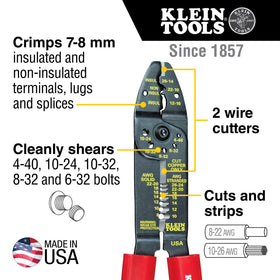 Klein Tools 1001 with wire stripping and cutting demonstration for solid and stranded wires