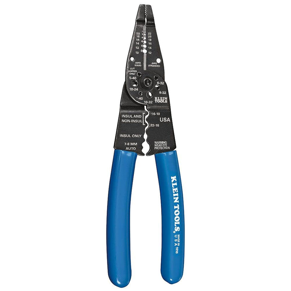 Klein Tools 1010 long-nose tool with front-cut jaws for tight spaces.
