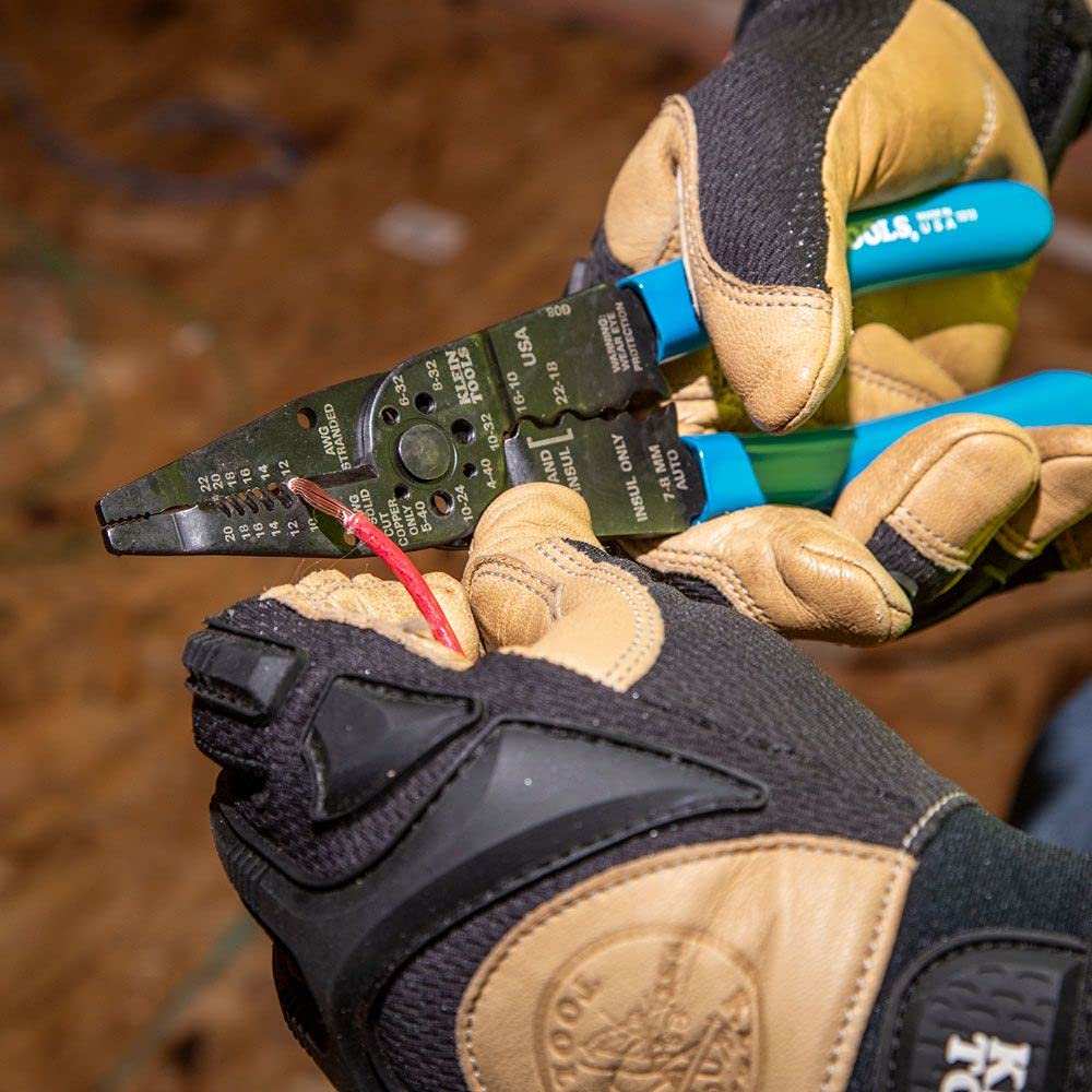 Klein Tools 1010 narrow serrated jaws grip and bend wire.