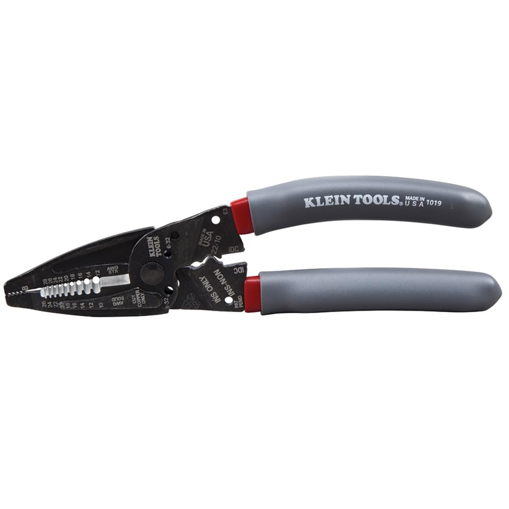 Klein Tools 1019 Kurve wire stripper front view for precise stripping.