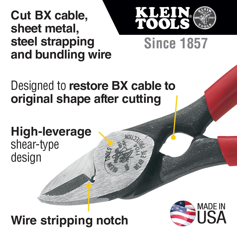 Klein Tools 1104 all-purpose shears for lightweight, one-handed cutting.