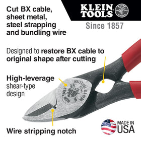 Klein Tools 1104 all-purpose shears for lightweight, one-handed cutting.