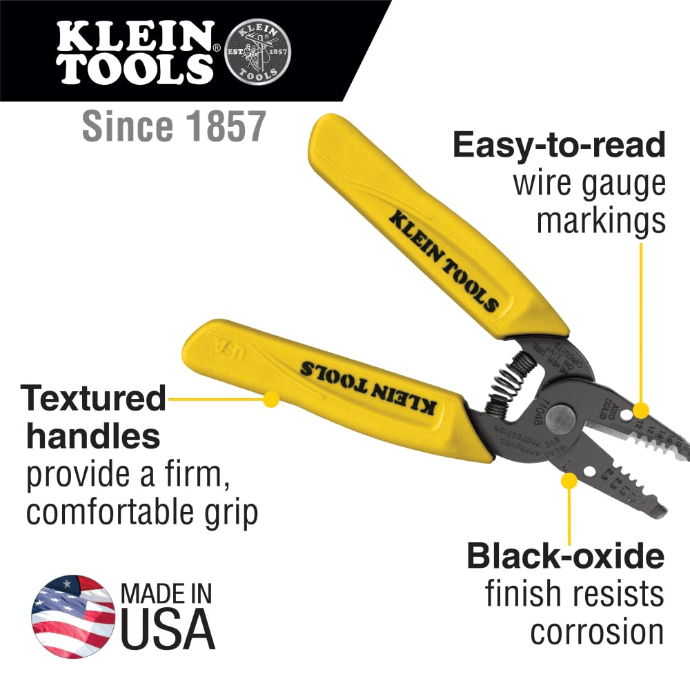 Klein Tools 11048 dual-wire stripper blades close-up showing square, clean cuts