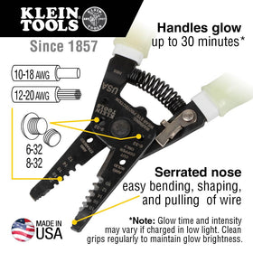 Klein Tools 11055GLW wire stripper cutter in USA-made construction for durability.